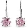 Sterling Silver Round-cut Leverback Earrings Made with Swarovski Zirconia