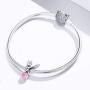 BAMOER 925 Sterling Silver Girl and Boy Bead Charms, Good Luck Charms Women Girls Bead Fit Bracelet Necklace Gift (Flower Fairy)