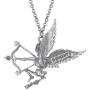 DOWAY Halloween Antique Alloy Plated Wings Archery Skeleton Skull Pendant Necklace Novelty Jewelry for Women Girls Charm Party Gift