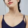 IOHUPCI Evil Eye Jewelry 925 Sterling Silver Blue White CZ Eye Pendant Necklace Gifts for Women Girl 18'' Sliver Chain