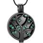 Tree of Life Cremation Urn Necklace for Ashes - Hollow Keepsake Pendant Necklace Ashes Holder with Crystal Memorial Cremation Jewelry