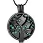 Tree of Life Cremation Urn Necklace for Ashes - Hollow Keepsake Pendant Necklace Ashes Holder with Crystal Memorial Cremation Jewelry Tree of Life Cremation Urn Necklace for Ashes - Hollow Keepsake Pendant Necklace Ashes Holder with Crystal Memorial Cremation Jewelry
