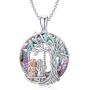 TOUPOP,Sister Gifts From Sister Sterling Silver Tree of Life Necklace with Circle Crystal Jewelry Gifts for Women Sister Mother Mom Friend Girls Birthday Mothers Day