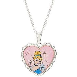 Disney Princess Cinderella Jewelry, Silver Plated Pendant Necklace, 18'' Chain