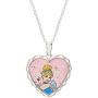 Disney Princess Cinderella Jewelry, Silver Plated Pendant Necklace, 18'' Chain