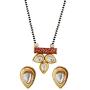 Efulgenz Mangalsutra Indian Boho Antique Kundan Beaded Pendant Necklace Earring Jewelry Set