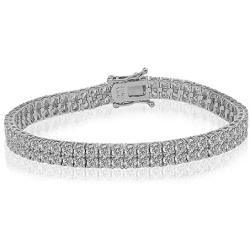 SHKA 2 Rows Tennis Bracelet 18K Women’s Bracelet CZ Bracelets with Sparking Cubic Zirconia