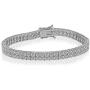 SHKA 2 Rows Tennis Bracelet 18K Women’s Bracelet CZ Bracelets with Sparking Cubic Zirconia