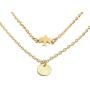 MIXIA Minimalist Peace Dove Soar Flying Double Layers Crystal Sequins Coin Chain Pigeon Bird Water Drop Pendant Multilayer Boho Necklace for Women Girls