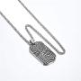 U7 Unique Fingerprint Pattern Dog Tags Necklace Men Vintage Enamel Finger Mark Charm Pendant, Customizable