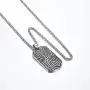 U7 Unique Fingerprint Pattern Dog Tags Necklace Men Vintage Enamel Finger Mark Charm Pendant, Customizable