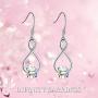 AOBOCO Sterling Silver Cube Crystal Earrings, Aurora Borealis Iridescent Crystals from Austria, Dangle Drop Earrings for Women, Anniversary Birthday Jewelry Gifts for Her