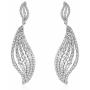 Delicin Jewelry Womens Dangling Leaf-Shaped Drop Earrings,Rhodium Plated Cubic Zirconia Dangle Earrings for Women