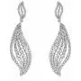 Delicin Jewelry Womens Dangling Leaf-Shaped Drop Earrings,Rhodium Plated Cubic Zirconia Dangle Earrings for Women