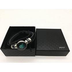 Speyst 12-Sign Constellations Black Woven Leather Bracelet Blue Constellation Pattern