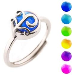MOJO JEWELRY Handmade Unique Antique 925 Sterling Silver Adjustable Mood Ring