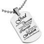 Religious Jewelry God Grant Me The Serenity Prayer Quote Dog Tag Keyring Christian Gift Inspirational Bracelet