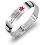 Murinsar Free Custom Engraving Women Mens Stainless Steel Medical Alert Disease Awareness Bracelet Adjustable Emergency ID Bangle for Adults,Kids
