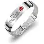 Murinsar Free Custom Engraving Women Mens Stainless Steel Medical Alert Disease Awareness Bracelet Adjustable Emergency ID Bangle for Adults,Kids Murinsar Free Custom Engraving Women Mens Stainless Steel Medical Alert Disease Awareness Bracelet Adjustable Emergency ID Bangle for Adults,Kids