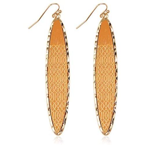 Bohemian Geometric Natural Wood Statement Earrings - Laser Cut Texture Ethnic Wooden Leaf, Teardrop, Moroccan Dangles