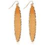Bohemian Geometric Natural Wood Statement Earrings - Laser Cut Texture Ethnic Wooden Leaf, Teardrop, Moroccan Dangles