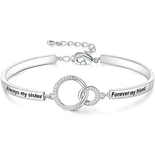 Ado Glo Mother’s Day Sister Gifts, Always My Sister Forever My Friend Love Heart Pendant Necklace, Fashion Jewelry for Women and Girls, Her Christmas Anniversary Birthday Present from Brother, Friend Ado Glo Mother’s Day Sister Gifts, Always My Sister Forever My Friend Love Heart Pendant Necklace, Fashion Jewelry for Women and Girls, Her Christmas Anniversary Birthday Present from Brother, Friend