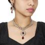 MUCH-MORE Unique Crystal Stone & Kundan CZ Stone Indian Bollywood Traditional Necklace Set for Women