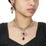MUCH-MORE Unique Crystal Stone & Kundan CZ Stone Indian Bollywood Traditional Necklace Set for Women MUCH-MORE Unique Crystal Stone & Kundan CZ Stone Indian Bollywood Traditional Necklace Set for Women