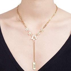 Ubrand Stainless Steel 12 Constellation Constellation Necklace, Gold-Plated and Silver-Plated Zodiac Creative Pendant, 18.5 + 2'' Extension Cord