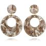 SMALLLOVE Acrylic Earrings Set for Women Girls Fashion Retro Bohemian Statement Leopard Print Geometric Resin Acetate Drop Dangle Hoop Studs Earrings