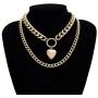 Unicra Layered Necklace Heart Pendant Choker Simple Chain Jewelry for Women and Girls