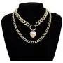 Unicra Layered Necklace Heart Pendant Choker Simple Chain Jewelry for Women and Girls Unicra Layered Necklace Heart Pendant Choker Simple Chain Jewelry for Women and Girls
