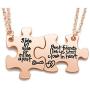 Top Plaza 2 Pcs Best Friends Friendship BFF Necklaces Set Puzzle Matching Alloy Pendant Necklaces