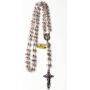elegantmedical Handmade ROSE PINK Veluriyam BEADS GUADALUPE ROSARY & ITALY CROSS Catholic necklace