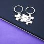 Matching Puzzle Piece Keychain Set Couple Keychain Gift for Lover Couple Jewelry cute couple gifts for him and her - HER KING & HIS QUEEN (king/queen KRP)