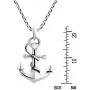 AeraVida Nautical Rope and Anchor .925 Sterling Silver Pendant Necklace