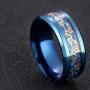 Vintage Chinese Stainless Steel Blue Dragon Ring