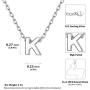 ChicSilver 925 Sterling Silver Letter A-Z Pendant Necklace, Dainty Small Initial Necklace for Women, Silver/Gold (with Gift Box)