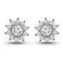 1/5 to 3/4 Carat Diamond Halo Star Stud Earrings for Women in 14k White Gold (H-I, SI2-I1, cttw) with Push Back by Privosa Fine Jewelry
