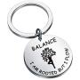 Gzrlyf Yoga Keychain Meditation Gifts for Yoga Lovers Yoga Instructor Yogi Gifts I am Rooted but I Flow