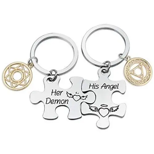 HN HNHB Her Demon His Angel Couple Keychain Promise Gift Funny Wedding Jewelry Gifts HN HNHB Her Demon His Angel Couple Keychain Promise Gift Funny Wedding Jewelry Gifts