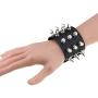 SJYFAL Unisex Leather Bracelet Cuff Belt Gothic Rivet Wristband Rock Punk Biker Wide Strap Buckle Wristband