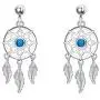 EVER FAITH Womens 925 Sterling Silver Turquoise Good Luck Charm Hope Dream Catcher Feather Dangle Earrings EVER FAITH Womens 925 Sterling Silver Turquoise Good Luck Charm Hope Dream Catcher Feather Dangle Earrings