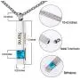 Fanery Sue Custom Urn Necklace for Ashes Personalized Name Memorial Cremation Jewelry Birthstone Vertical Bar Pendant