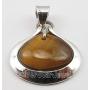 SilverStarJewel 925 Sterling Silver Tigers Eye Pendant 1.1'' Low Price
