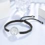 ZENI Tree of Life Bracelet for Women girl, Black Rope Bracelet 925 Silver Handmade Braided Adjustable Bracelet Love Friendship Christmas Jewelry Gift