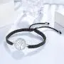 ZENI Tree of Life Bracelet for Women girl, Black Rope Bracelet 925 Silver Handmade Braided Adjustable Bracelet Love Friendship Christmas Jewelry Gift