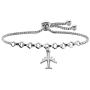 FUSTYLE Airplane Necklace Aircraft Pendant Flight Attendant Jewelry Pilot Gifts for Aviation Traveler (Bracelet)