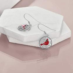 Cardinal Earrings Sterling Silver Red Bird Memorial Gift for Women Cardinal Jewelry for Girls Loved Ones