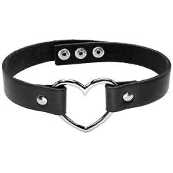 Jovivi Cool Gothic Genuine Emo O-Ring Spike Rivets Punk Necklace Adjustable